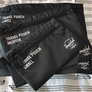 NWT Herschel Travel Pouches (Set of 3) | Black